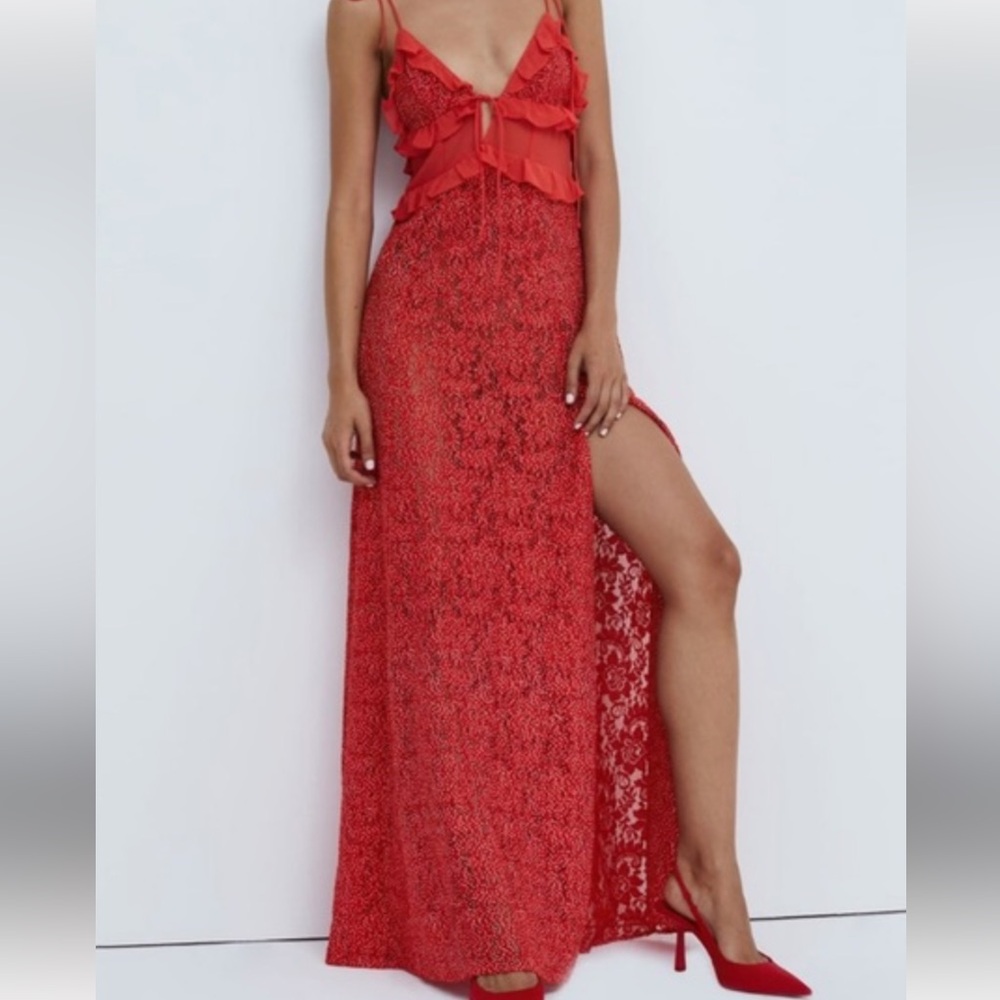 For Love And Lemons Leila Lace Maxi Dress